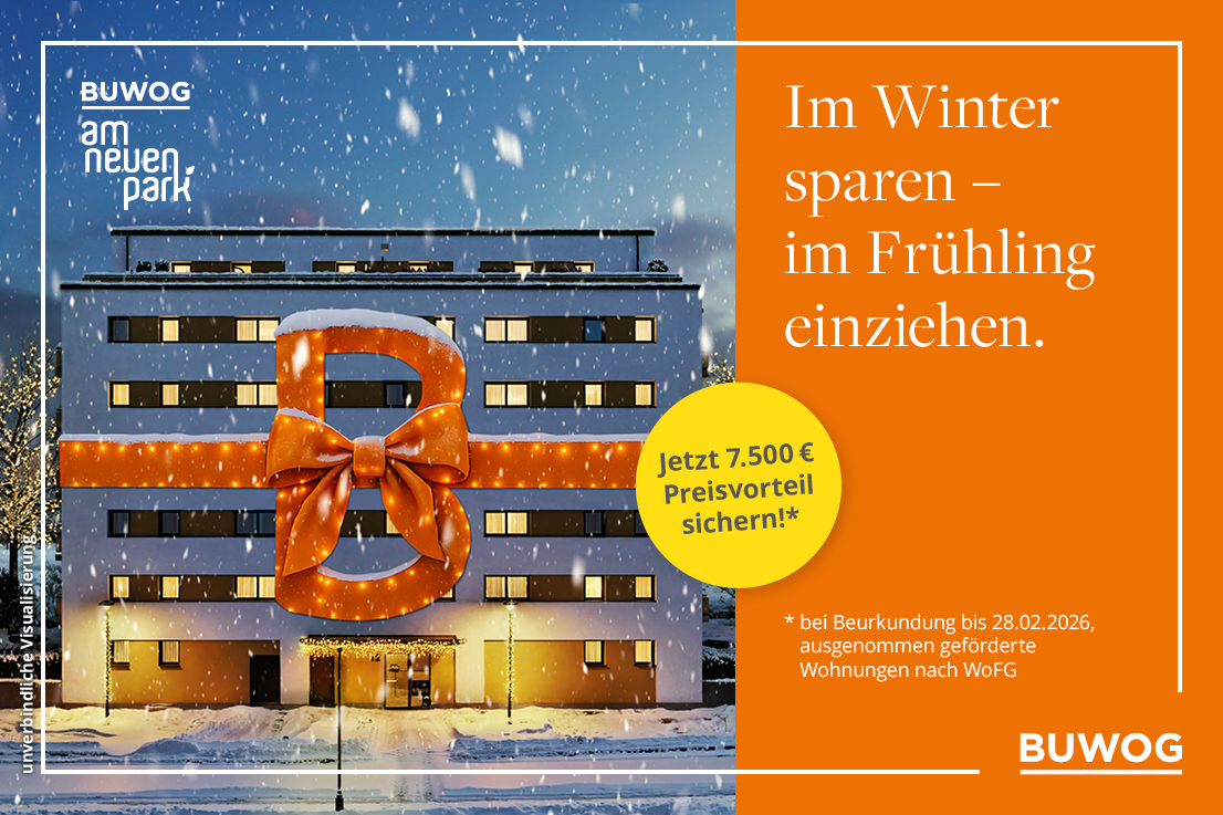 Flyer Weihnachtsaktion Buwog - Leipzig - Am neuen Park - Verkauf durch GSK Immobilien AG