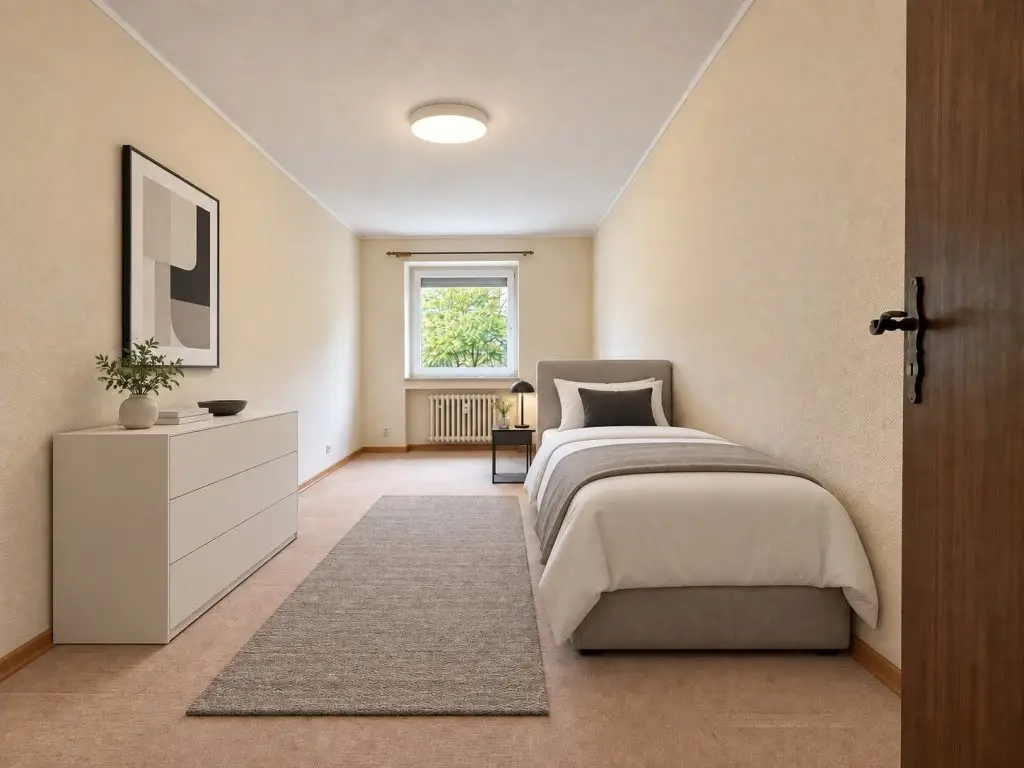 Helles Kinder- oder Arbeitszimmer mit Fenster in Wiesbaden-Schierstein