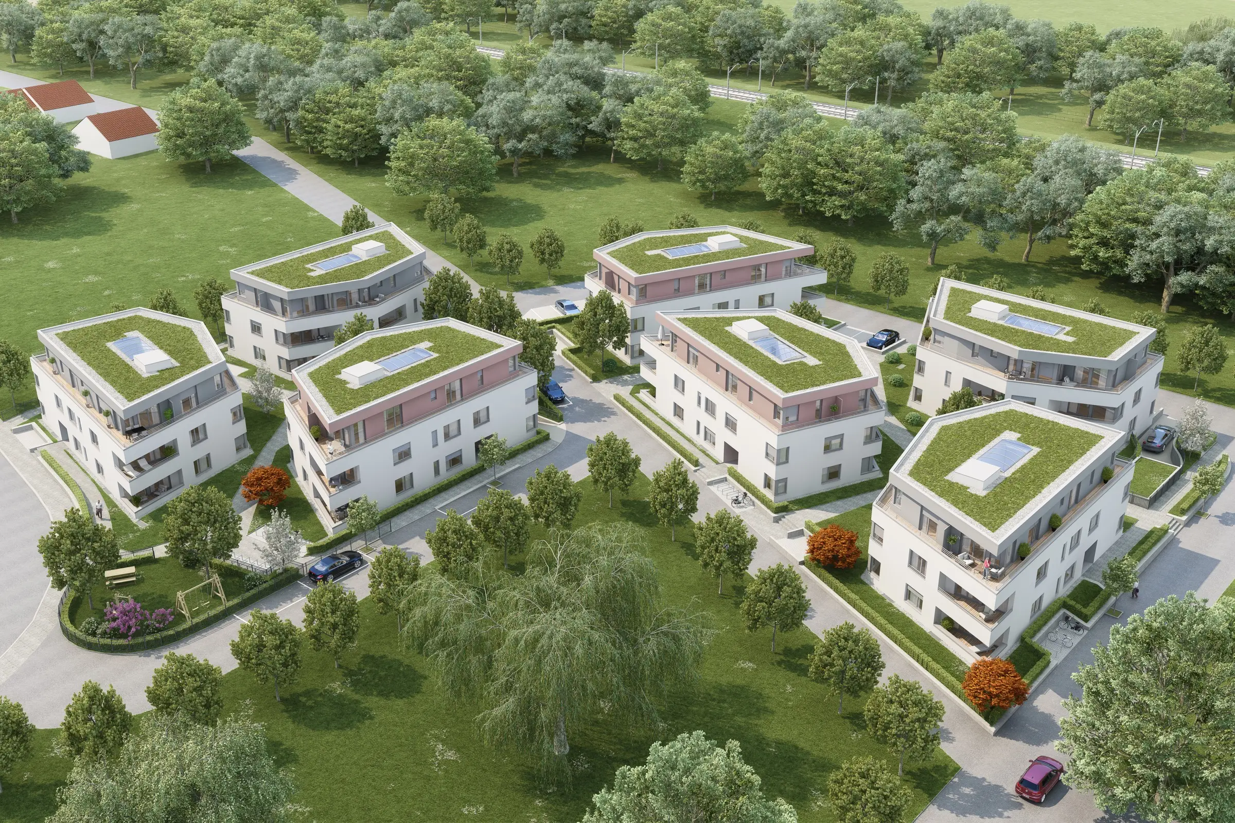 Parkquartier Heppenheim – Ensemble aus sieben Häusern, Visualisierung
